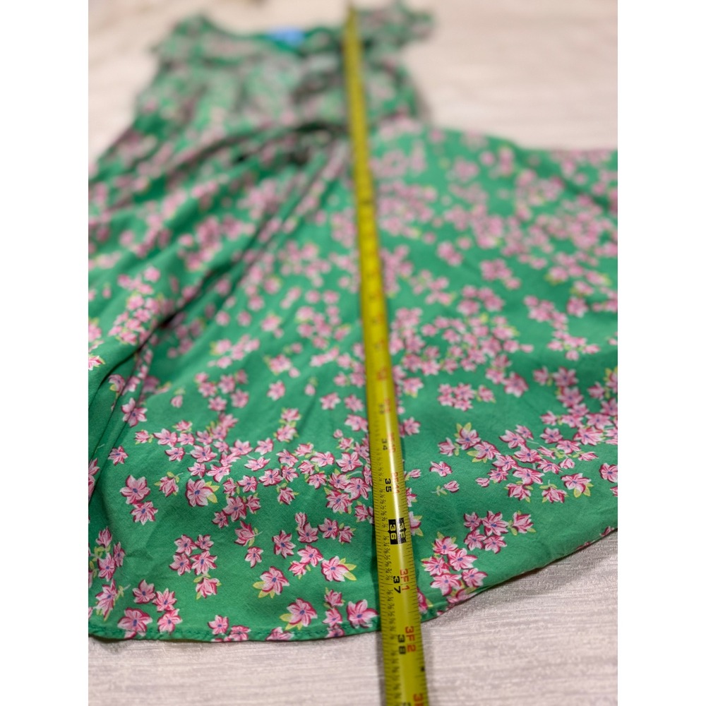 Draper James RSVP Women's Large Green Floral Wrap Mini Dress - Picture 6 of 6